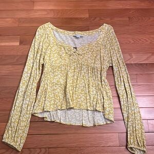 American Eagle Floral Babydoll Top